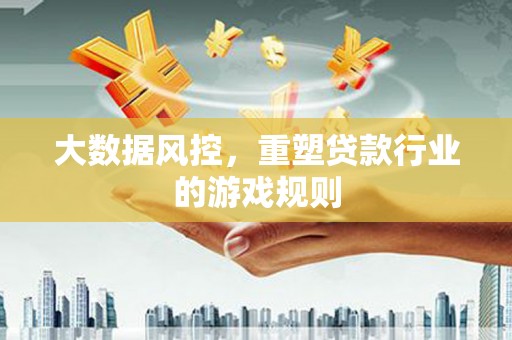 安定大数据风控，重塑贷款行业的游戏规则