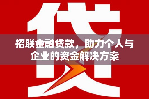安定招联金融贷款，助力个人与企业的资金解决方案
