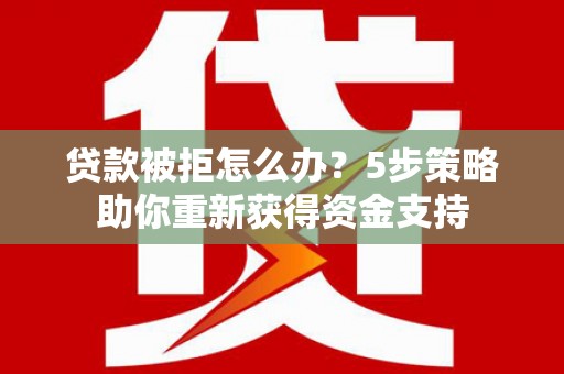 安定贷款被拒怎么办？5步策略助你重新获得资金支持