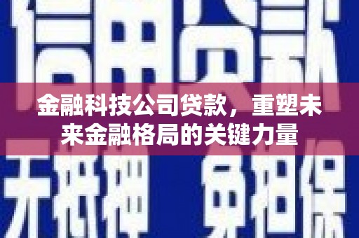 安定金融科技公司贷款，重塑未来金融格局的关键力量