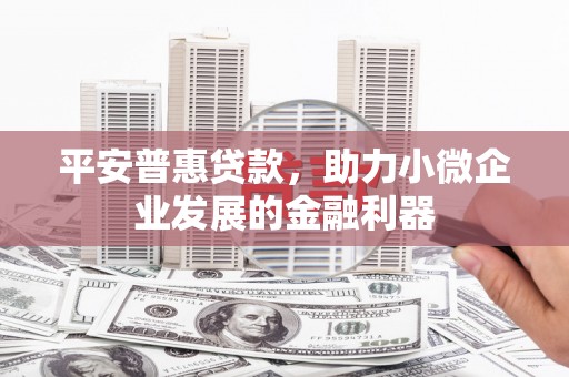 安定平安普惠贷款，助力小微企业发展的金融利器