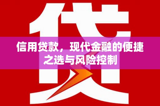 安定信用贷款，现代金融的便捷之选与风险控制