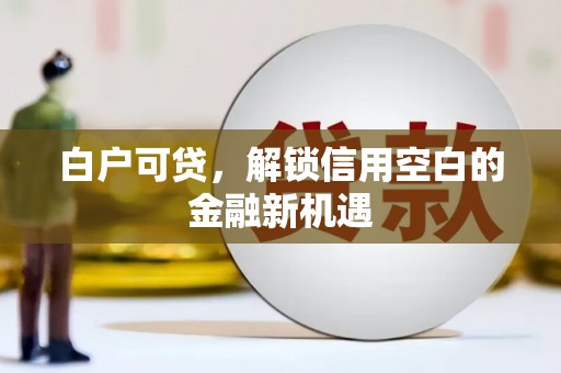安定白户可贷，解锁信用空白的金融新机遇