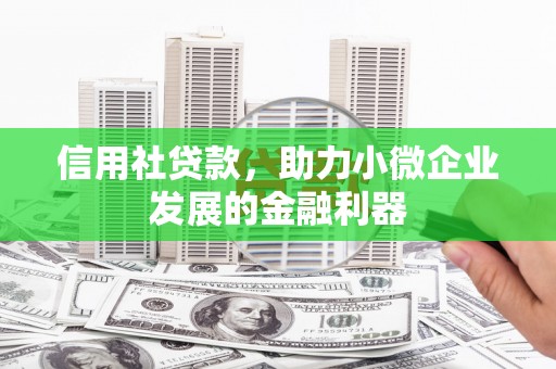 安定信用社贷款，助力小微企业发展的金融利器