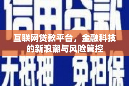 安定互联网贷款平台，金融科技的新浪潮与风险管控
