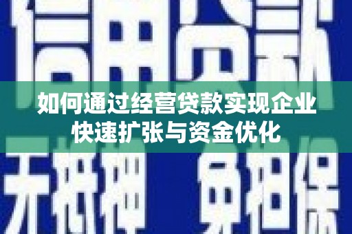 安定如何通过经营贷款实现企业快速扩张与资金优化
