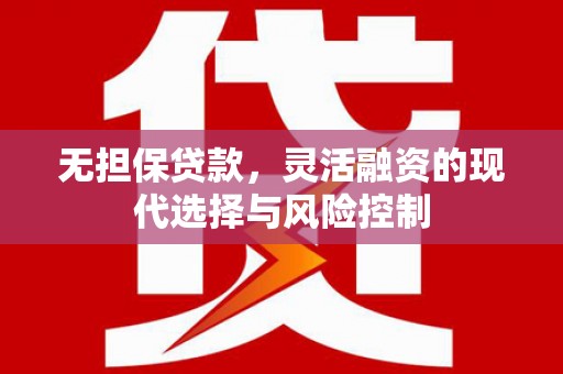 安定无担保贷款，灵活融资的现代选择与风险控制