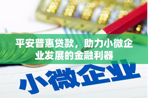 安定平安普惠贷款，助力小微企业发展的金融利器