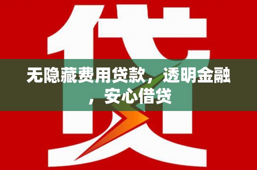 安定无隐藏费用贷款，透明金融，安心借贷