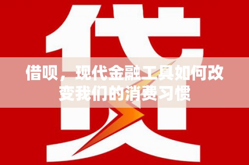 安定借呗，现代金融工具如何改变我们的消费习惯