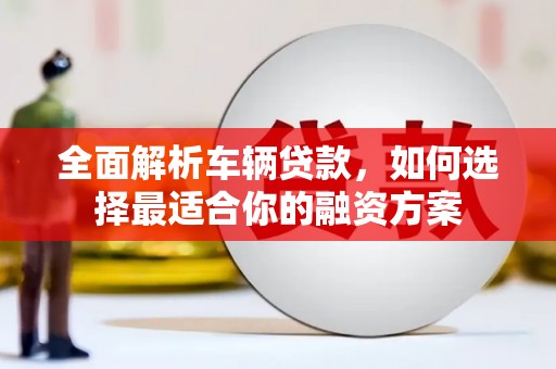 安定全面解析车辆贷款，如何选择最适合你的融资方案