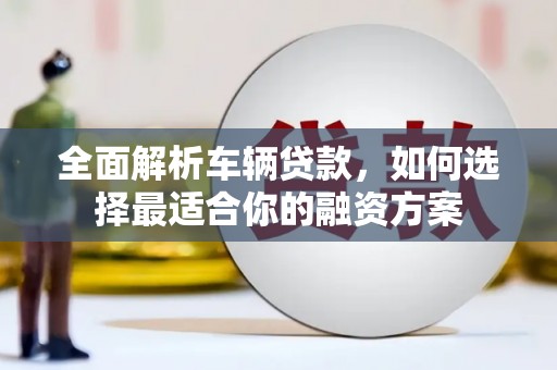 安定全面解析车辆贷款，如何选择最适合你的融资方案